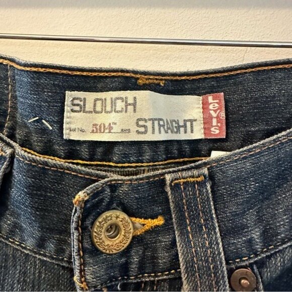 Levi’s 504 Slouch Straight Distressed Studded Floral Embroidered Jeans Sz 7 M - Picture 7 of 14